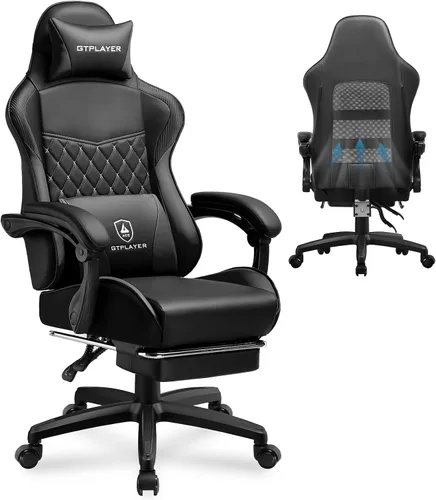 Vista 15 de GTPLAYER Gaming Chair, High Back Leather Computer Gaming Chair with Footrest, Ergonomic Height Adjustable Office Chair with Removable Cover and