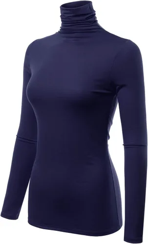 Vista 2 de Fashionolic - Suéter para mujer, de manga larga y cuello alto, ligero, sin botones (talla de la S a la 3X, fabricado en Estados Unidos)