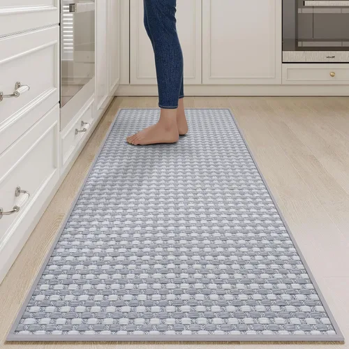 Vista 35 de YDKGL Alfombras de cocina antideslizantes y lavables, color negro, 17 x 30