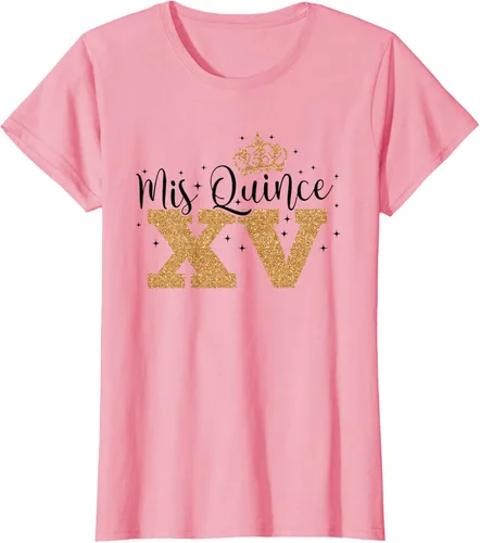 Vista 12 de Camiseta de quinceañera Mis Quince para cumpleaños número 15 Blanco