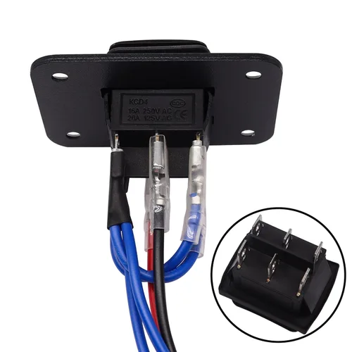 Vista 2 de TWTADE Interruptor Basculante de Palanca Momentáneo Impermeable de Polaridad Inversa 12V DC 10A Control de Motor Arriba Abajo 6 Pines 3 Posiciones