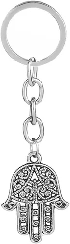 Vista 6 de Meiligo® Moda retro mal de ojo llavero joyería hueco protector mano de Fatima Palm Charm Key Rings
