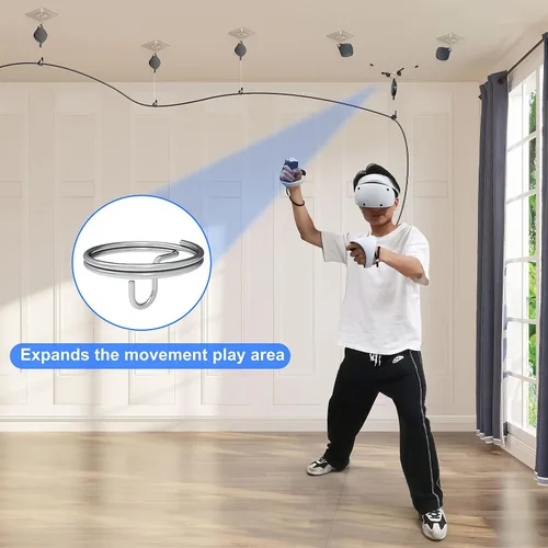 Vista 4 de DEVASO VR Cable Management, 6 Packs VR Pulley System Design for PS VR2Meta QuestOculus QuestRift SValve IndexHTC ViveVive ProVR Accessories, Cord