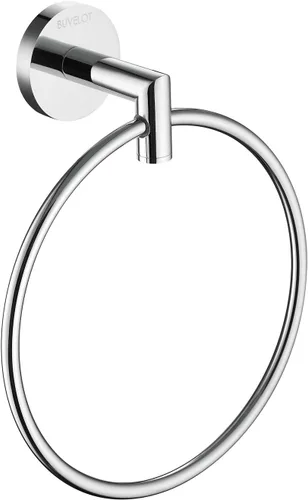 Vista 4 de Anillo de toalla cromado, toallero de mano de latón para baño, toallero de mano moderno montado en la pared, cromo, 077060-CR Leo Seires