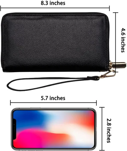 Vista 3 de Chelmon - Monedero para mujer de cuero genuino con bloqueo de señal RFID, para tarjetas de crédito