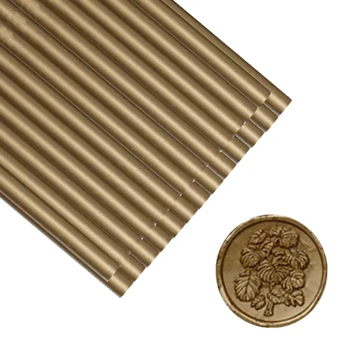 Vista 10 de 30 barras de sellado de cera de bronce, 30 varillas de sellado de cera para sello de cera, mini pistola de cera para sellar palos de sellado, apto