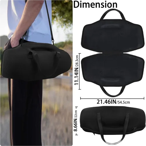 Vista 7 de co2CREA Funda de viaje rígida de repuesto para altavoz Bluetooth portátil impermeable JBL Boombox 4 (funda negra)
