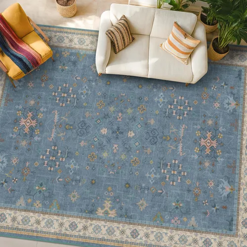 Vista 199 de Hazo Haus – Alfombra pequeña para entrada, cocina o baño, antideslizante con base de goma, resistente a las manchas y a la decoloración, diseño