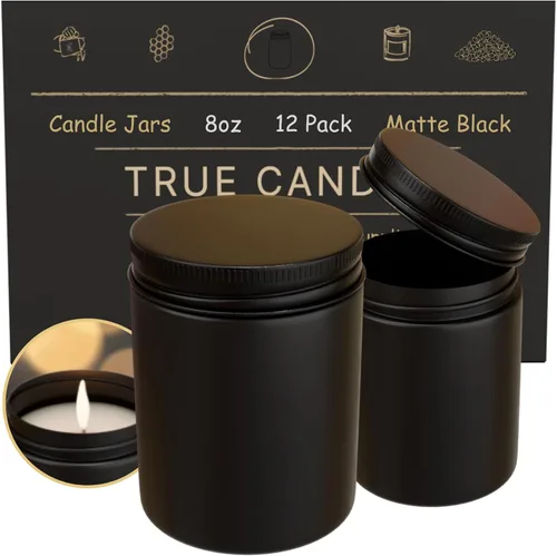 Vista 13 de Tarros de 7 onzas – Tarros de velas vacíos para hacer velas – Tarro de vela a granel – Tapas de tarros de vela de vidrio – Recipientes de velas