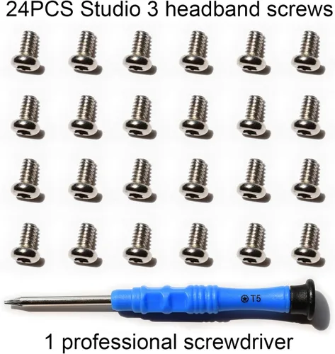 Vista 4 de 24 tornillos de diadema Studio 3, piezas de repuesto para auriculares Beats Studio Pro/3/2/1 (plateado)