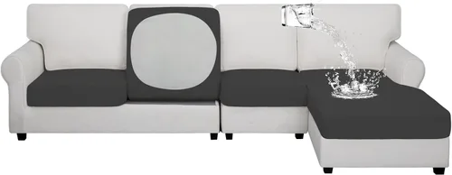 Vista 101 de Easy-Going Funda de cojín 100% impermeable para asiento de sofá, funda de cojín elástica de muebles, para niños, mascotas, cojín de sofá biplaza