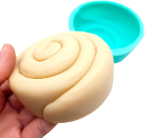 Vista 9 de Molde de rollo de canela - 1 pulgada de diámetro - Mini rollos de canela 4 cavidades Moldes de cera para derretir molde de bollo de canela Moldes
