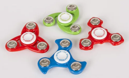 Vista 2 de Duncan Paquete de juguetes Fidget Spinner Pack, Fidget and Sensory Toy Pack Valor, Variadas Formas, 4 Fidget Spinners, Multicolor
