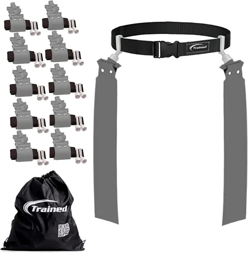 Vista 9 de Trained Cinturones de fútbol con bandera de hombre, juego de fútbol con bandera ajustable para equipos deportivos, entrenamiento y competencia