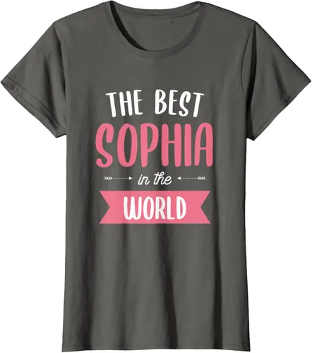 Vista 7 de Camiseta The Best Sophia In The World Name, Negro