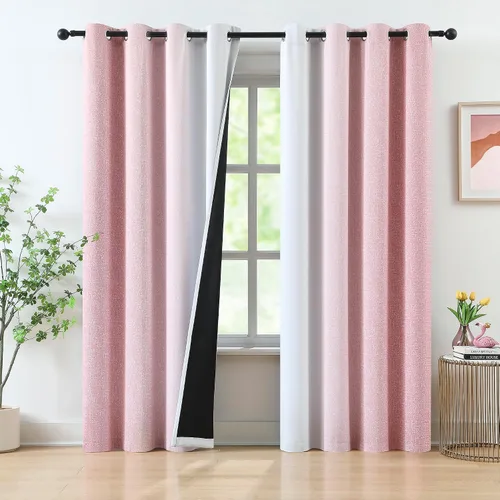 Vista 15 de Cortinas Completamente Opacas Azul Degradado de 63 pulgadas de Largo para Sala de Estar y Dormitorio, Cortinas con Aislamiento Térmico para Navidad