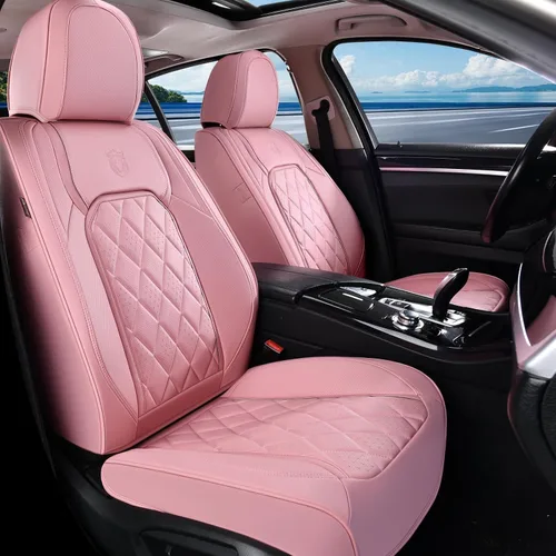 Vista 39 de Coverado Fundas de Asientos Delanteros, Funda de Asiento de Cuero Sintético de Lujo Impermeable, Protector de Asiento de Coche Beige, Funda