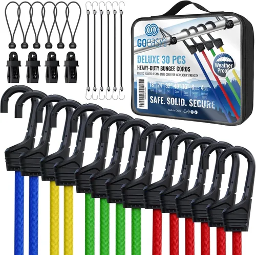 Vista 9 de GOEASY0312 Cuerdas elásticas de bolas resistentes de 6 pulgadas, 50 Negro