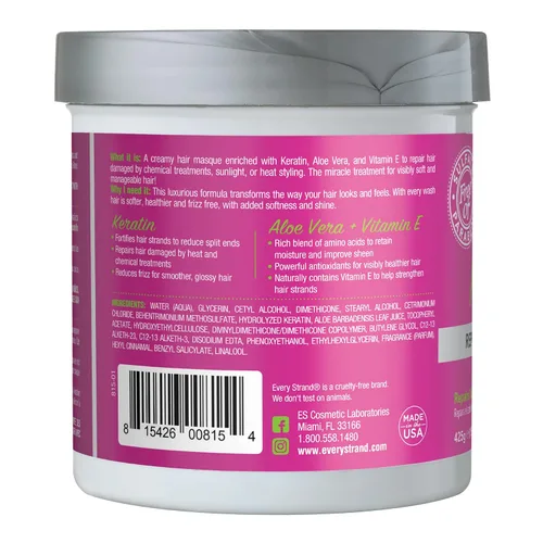 Vista 2 de Every Strand Mascarilla reparadora de queratina para el cabello, 15 onzas, mascarilla acondicionadora profunda para cabello tratado químicamente