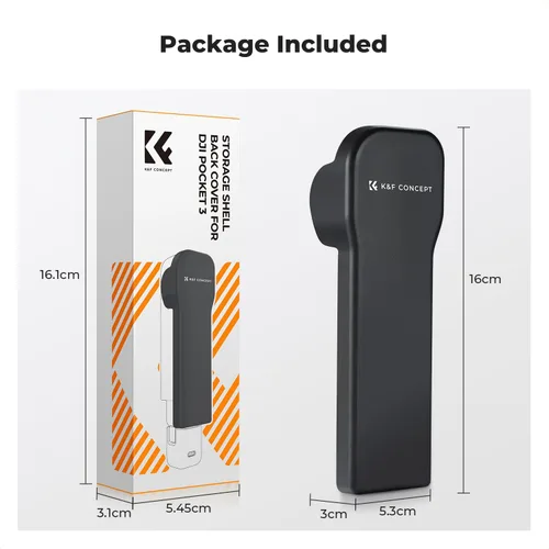 Vista 7 de K&F CONCEPT - Tapa protectora para cardán compatible con DJI Osmo Pocket 3 Estuche rígido portátil con forro suave, bolsillo 3 accesorios, PT31