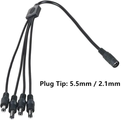 Vista 3 de Conector divisor de repuesto de 1 a 4 vías 12 V 2 A DC adaptador para cámaras de seguridad Mace Camera