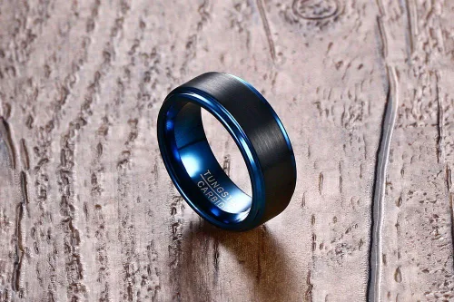 Vista 5 de MPRAINBOW Custom Engraving Men's Tungsten Carbide Ring Wedding Engagement Promise Universary Ring for Men,Men's Jewelry Gift