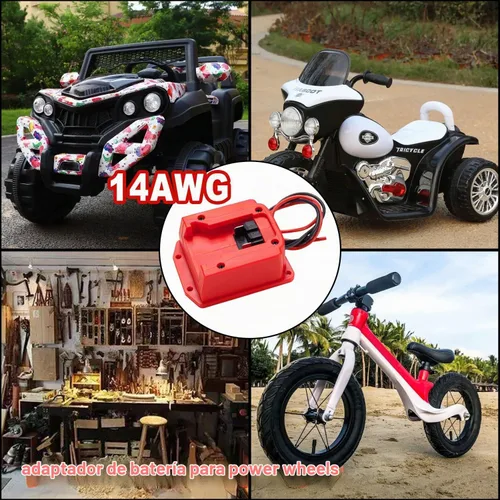 Vista 2 de Adaptador para Power Wheel para batería Milwaukee M18 de 18 V, conector de potencia calibre 14