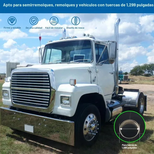 Vista 3 de Grandroad auto 20 Pack de cubiertas de tuerca, 33mm por 3-1/2" Rosca en tapa de tuerca cilíndrica de tapa plana ABS cromado plástico antióxido