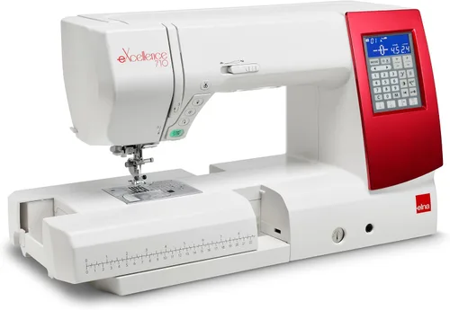 Vista 6 de Elna eXcellence 710 Máquina de coser y acolchar computarizada, cama de costura de 11 pulgadas, incluye sistema avanzado de alimentación doble, 15