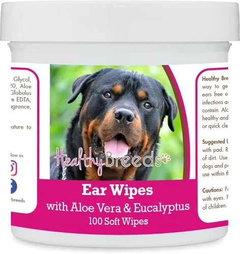 Vista 91 de Healthy Breeds Affenpinscher Toallitas de limpieza de oídos con aloe y eucalipto para perros, 100
