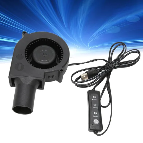 Vista 4 de Ventilador USB de 3.8 pulgadas, modo de 3 velocidades, DC 5V, sin escobillas, 3800 RPM, 22 CFM, para impresora 3D de electrónica de PC, amplia