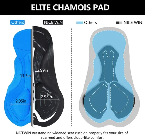 Vista 2 de NICEWIN - Pantalones cortos de ciclismo para hombre, con acolchado 3D y secado rápido