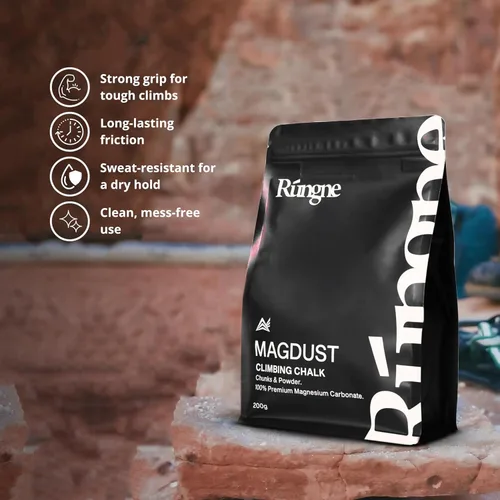 Vista 2 de RUNGNE Premium Climbing Chalk - High Performance Chalk for Rock Climbing, Bouldering, Weightlifting & More - Unmatched Grip and Skin Friendly