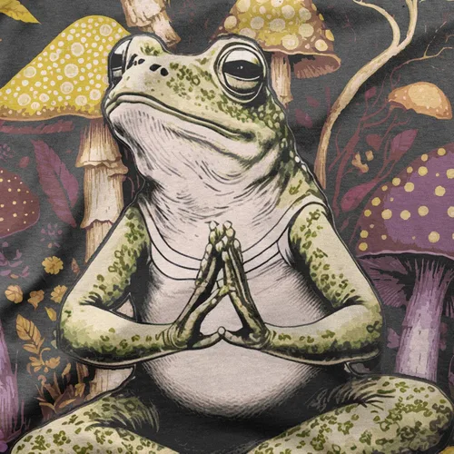 Vista 4 de GyftWear Camisa de hongos para hombre, camisetas de rana genial, camisetas gráficas trippy, ropa de cabaña estética, ropa de duende para hombre