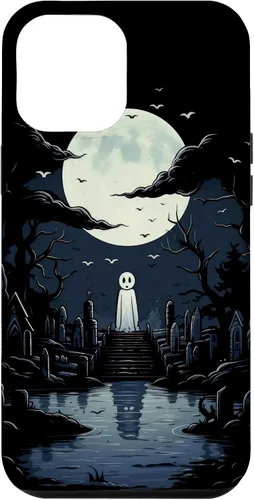 Vista 25 de iPhone 16 Ghost Halloween Cemetery Scary Creepy Case