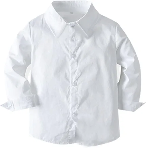 Vista 3 de Camisa a rayas para niños pequeños con corbata de moño + pantalones largos con tirantes
