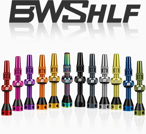 Vista 6 de BWSHLF Vástago de Válvula Sin Cámara Presta 40/44/55/60/65/70/80/100 mm, Kit de Vástago Presta de Aleación Super Ligera con Herramienta