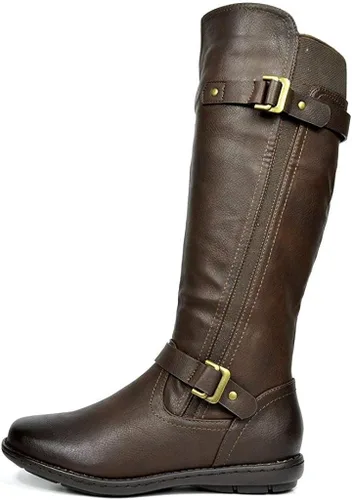 Vista 3 de DREAM PAIRS - Botas de invierno altas hasta la rodilla con forro de piel sintética para mujer