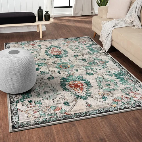 Vista 14 de LUXE WEAVERS Alfombra oriental floral beige envejecida 5x7