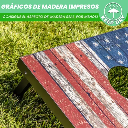 Vista 3 de GoSports Portable Cornhole Sets- Includes 2 Boards, 8 Bean Bags, Carry Case