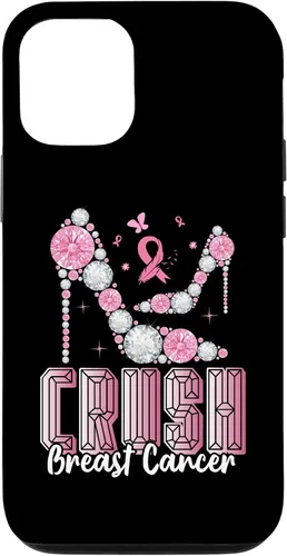 Vista 26 de iPhone 16 Crush Breast Cancer High Heels Bling Cancer Awareness Case
