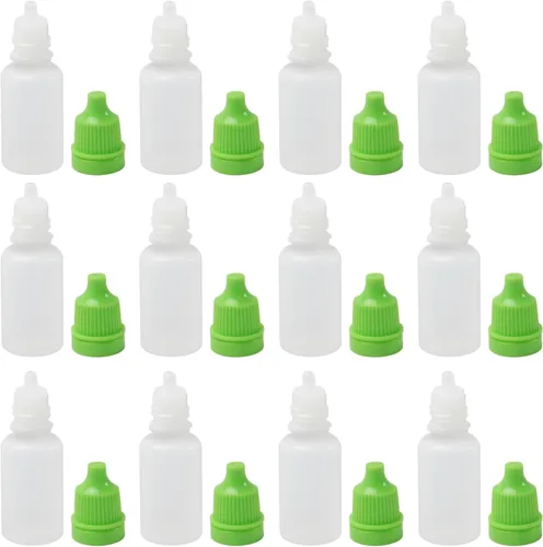 Vista 5 de Othmro Botellas cuentagotas de plástico de ojo de laboratorio de polietileno de 0.3 onzas, 50 piezas, gotero líquido exprimible de 0.0 fl oz, boca