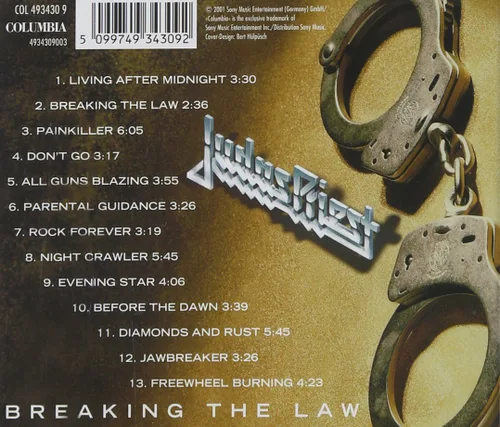 Vista 2 de Judas Priest - Breaking The Law - Columbia - COL 493430 9