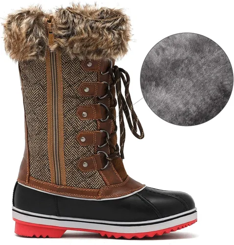 Vista 3 de DREAM PAIRS - Botas de nieve invernales de media pantorrilla para mujer