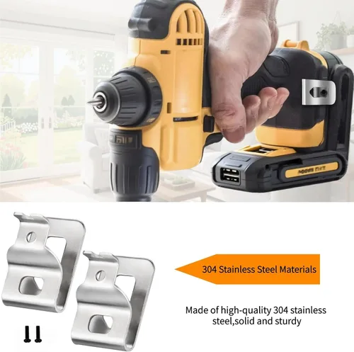 Vista 5 de (10 unidades) Clips de cinturón para dewelt, gancho de acero inoxidable 304 con tornillos para cinturón dewelt N268241 N086039, compatible
