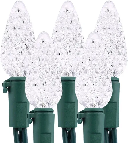 Vista 15 de Brizled Gentle Twinkle C5 - Luces de Navidad de 33 pies, 100 luces LED de Navidad, conectables de 120 V, luz blanca cálida para árbol de Navidad