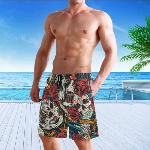 Vista 5 de visesunny Novedosos pantalones cortos de playa para hombre, de secado rápido, para deportes, correr, natación, pantalones cortos con bolsillos