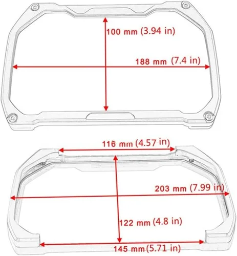 Vista 5 de WONANG Marco de instrumento de motocicleta Medidor de marco cubierta TFT protección contra robo Protector de pantalla Protector de instrumento