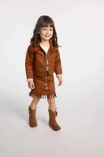 Vista 2 de Gymboree Faldas de flecos de ante para niñas y niños pequeños Driftwood