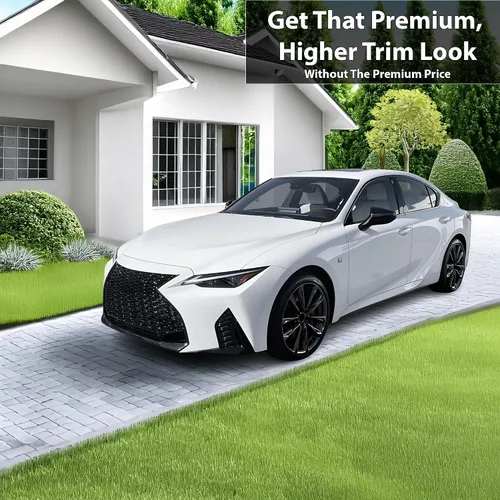 Vista 2 de BOGAR TECH DESIGNS Calcomanía de vinilo de repuesto para rejilla frontal cromada compatible con Lexus 2021-2025, negro brillante